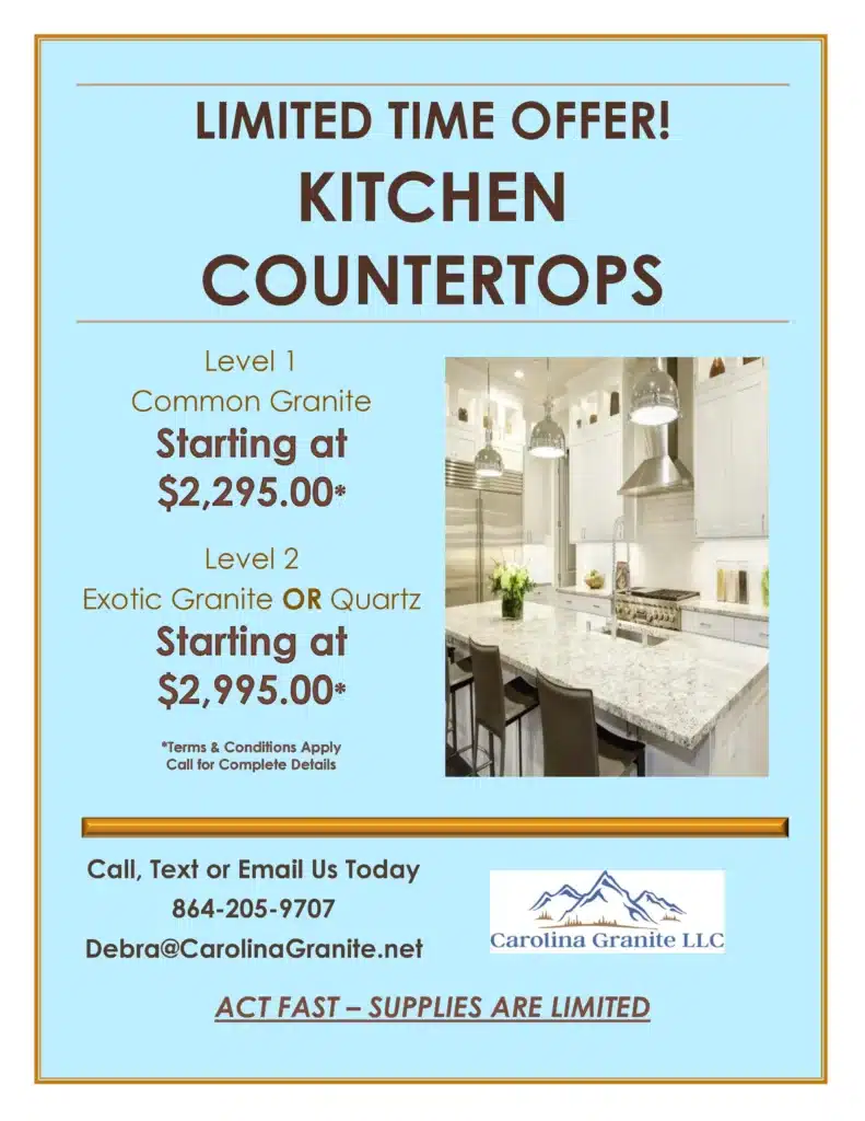 Carolina Granite - Greenville and Spartanburg South Carolina - Limited Time Holiday Promo